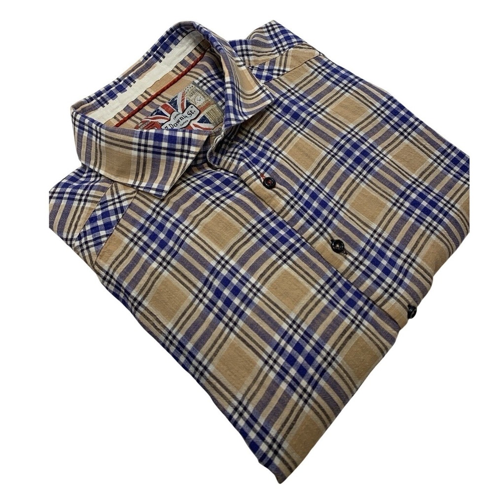 7 Downie St. Short Sleeve Button Up Casual Shirt Men's Size 7 Multicolor Plaid
